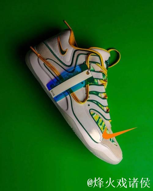 杜兰特穿着鸭绿色KD18，得到25分5篮板7助攻5盖帽